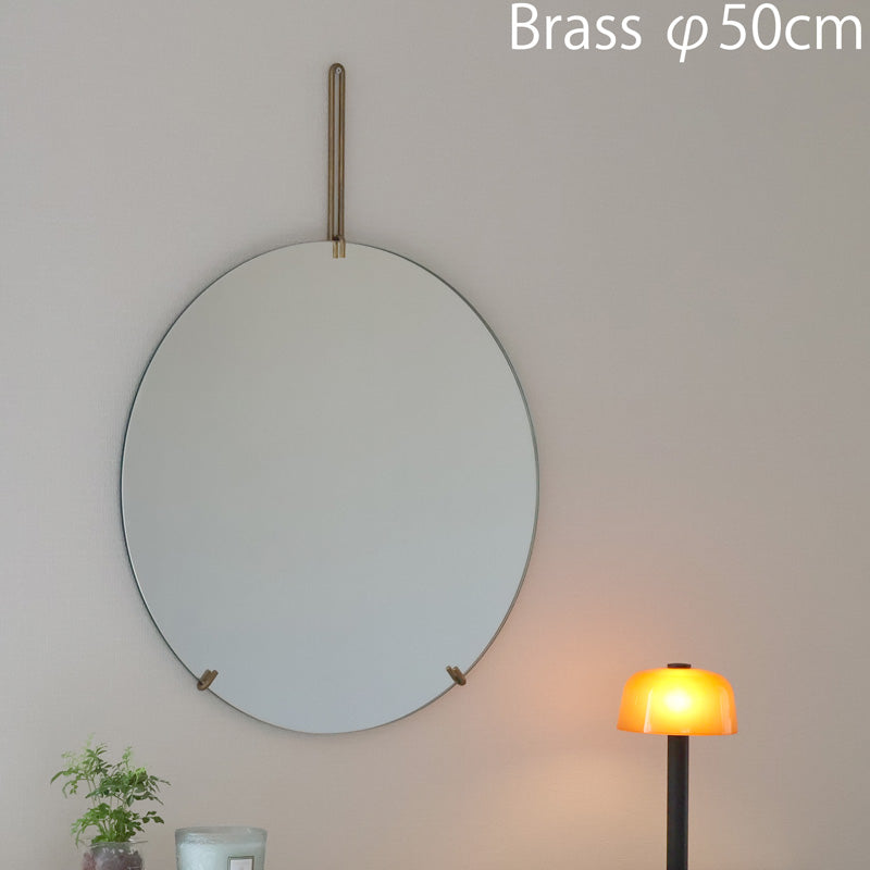 【タイムセール 10%OFF】MOEBE ウォールミラー 50cm ブラス