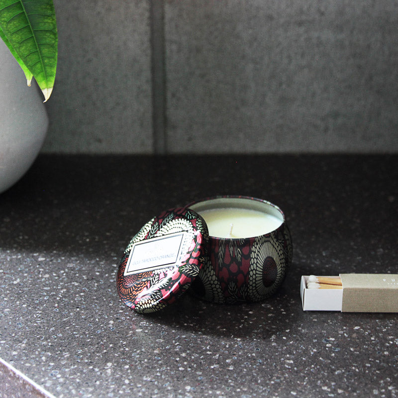 【在庫限り 40%OFF】 VOLUSPA ジャポニカ ティンキャンドル S ゴージ&タロッコオレンジ