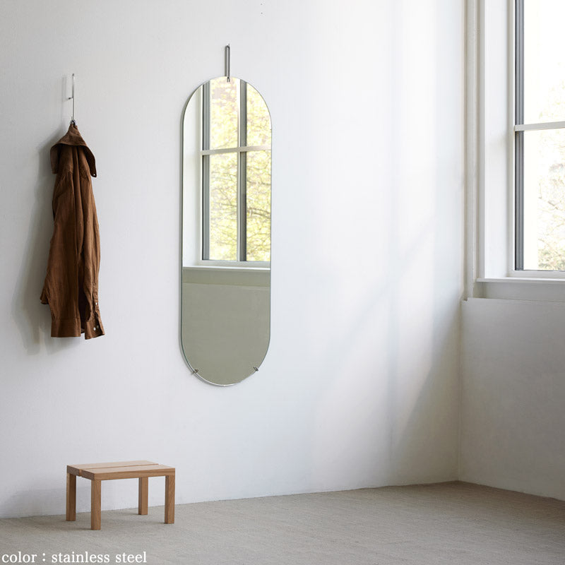 全身映すおしゃれな壁掛けミラームーべトール ウォールミラー 133cm ブラス