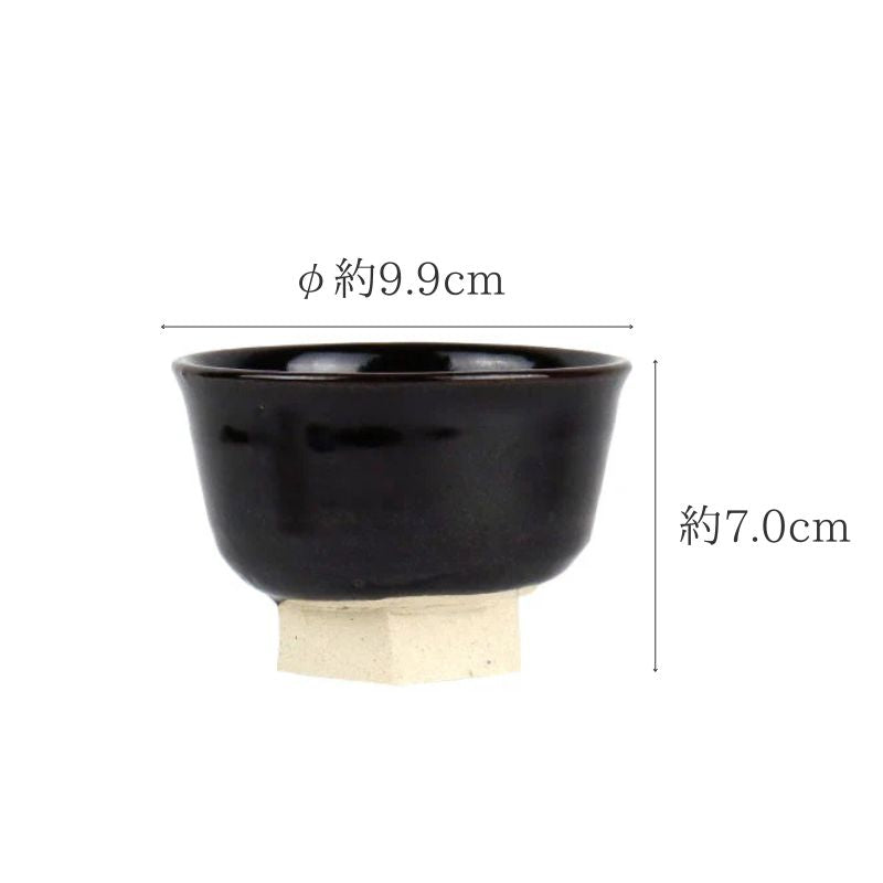 【訳あり品 20%OFF】東屋 小鉢 六角高台 黒飴