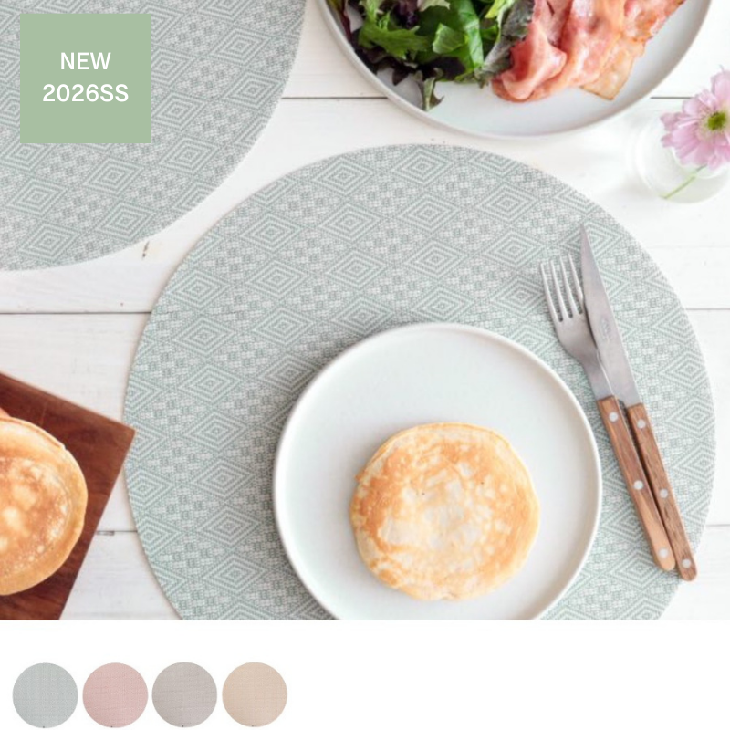 3月11日 9時販売開始 2026春夏新商品 チルウィッチ × マーサ・スチュワート ランチョンマット BOXWOOD（ボックスウッド） ラウンド