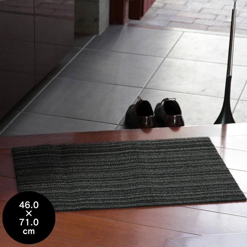 チルウィッチ 玄関マット Shag Skinny Stripe Door Mat Steel 46.0×71.0cm