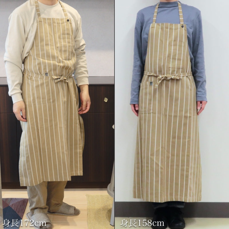 エルトランスバル エプロン ストライプ ロング ベージュ