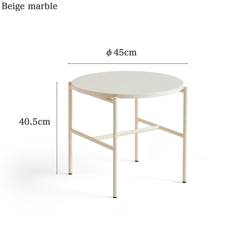 HAY REBAR SIDE TABLE Beige Marble×Beige