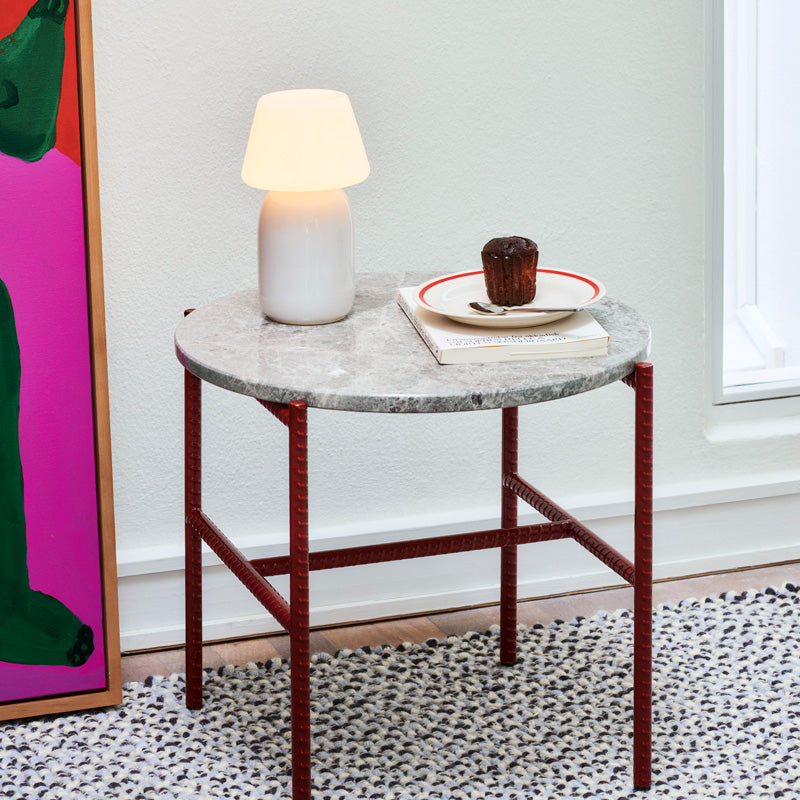 HAY REBAR SIDE TABLE Grey Marble×Barn red