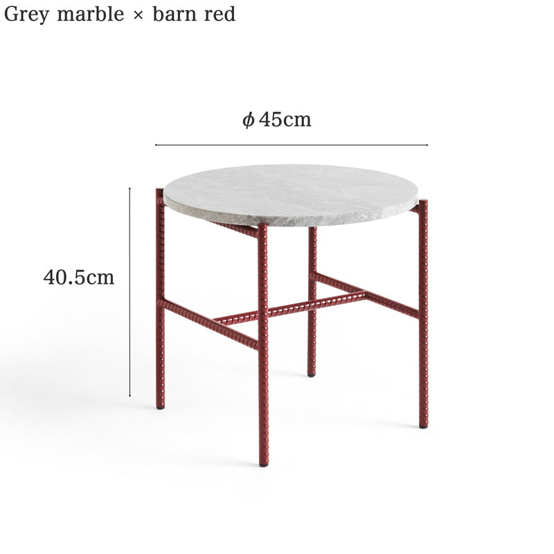 HAY REBAR SIDE TABLE Grey Marble×Barn red