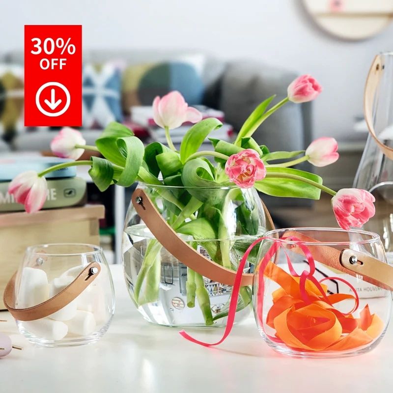 【在庫限り 30%OFF】 ホルムガード DESIGN WITH LIGHT ポット クリア H16cm