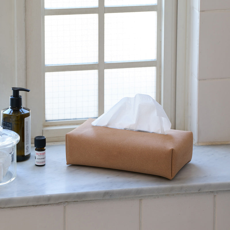 MOHEIM ティッシュカバー リサイクルレザー ベージュ