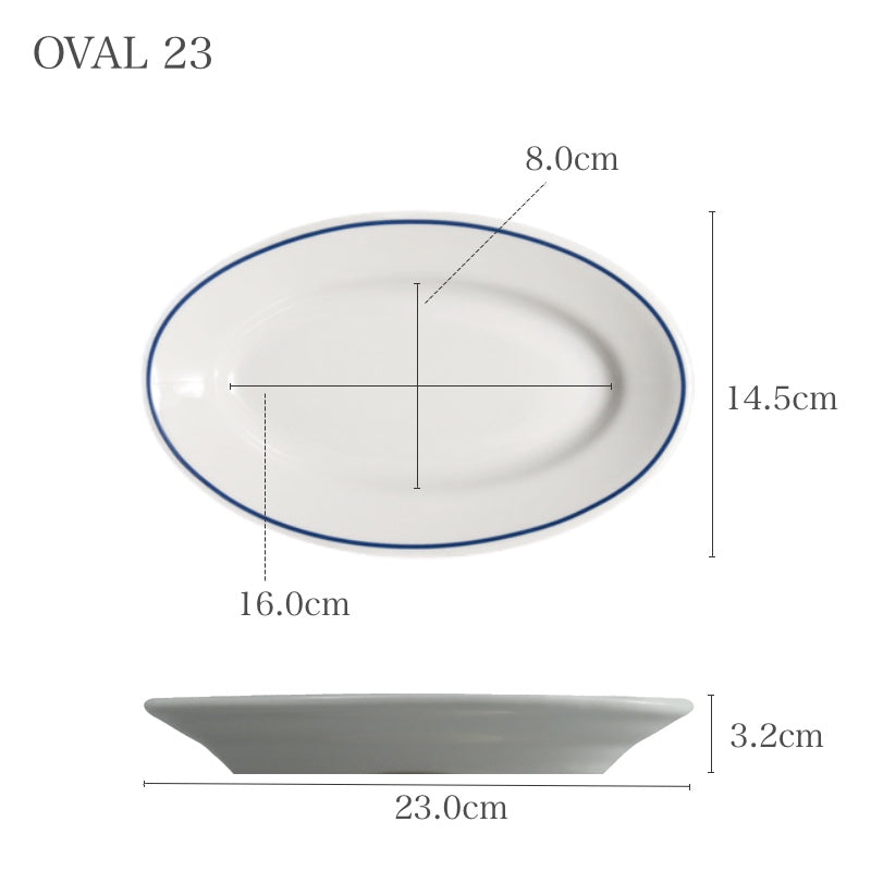 サタルニア チボリ ブルーライン オーバルプレート 23cm