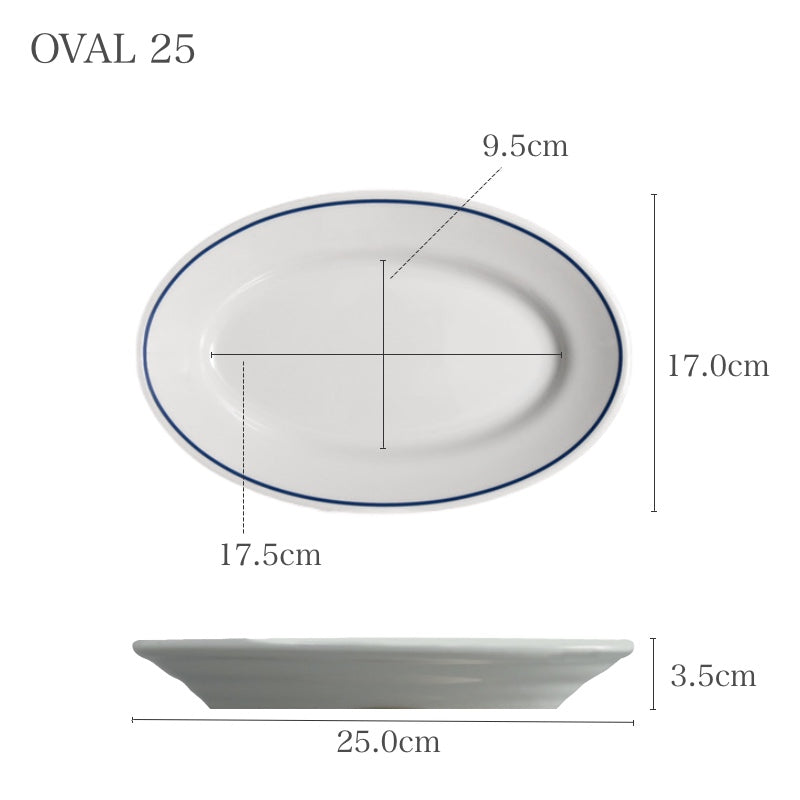 サタルニア チボリ ブルーライン オーバルプレート 25cm