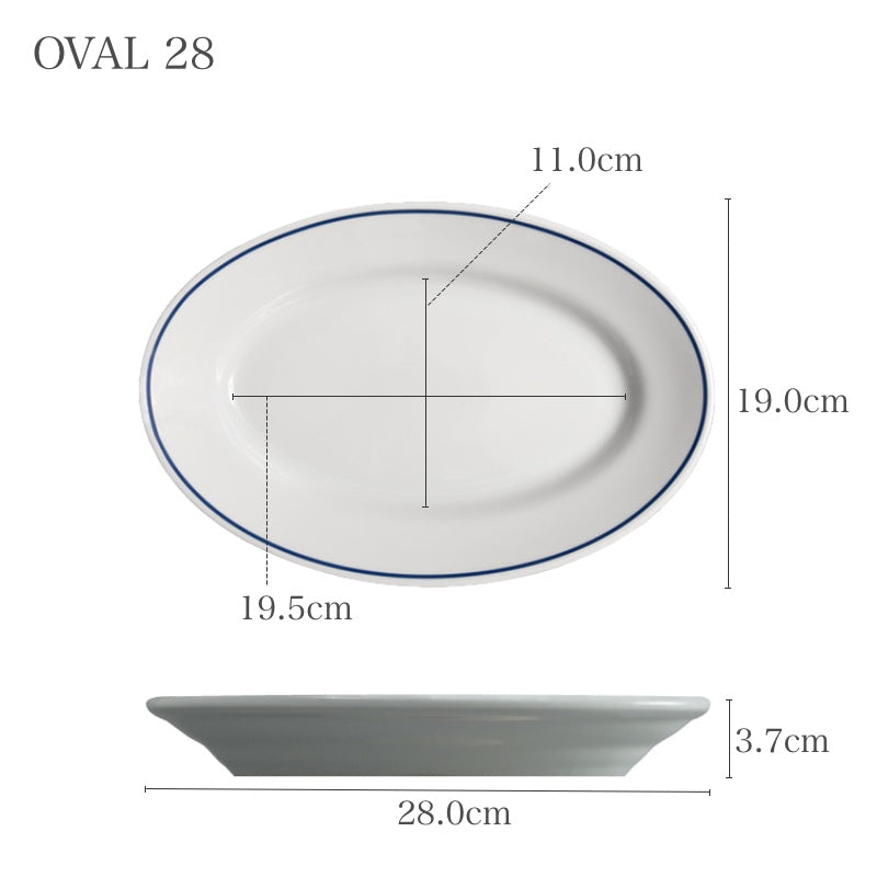 サタルニア チボリ ブルーライン オーバルプレート 28cm