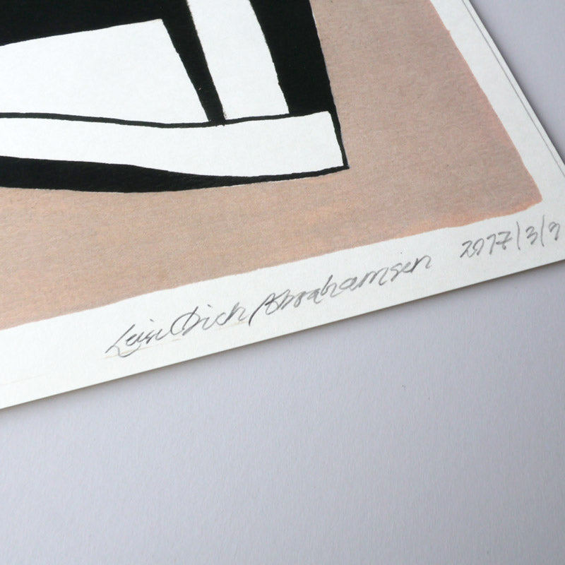 ポスターアート(A3 Brunt Print #2) Leise Dich Abrahamsen / MOEBE ポスターフレーム A3 オーク付き