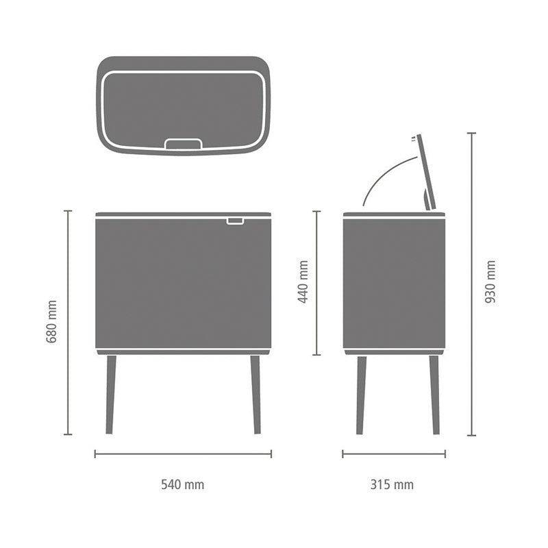 ブラバンシア ゴミ箱 BO タッチビン 11L×3