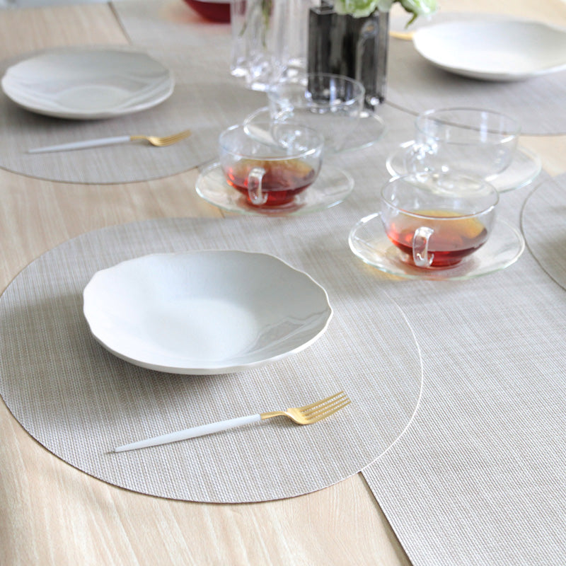 チルウィッチ ランチョンマット ミニバスケットウィーブ オーバル Parchment